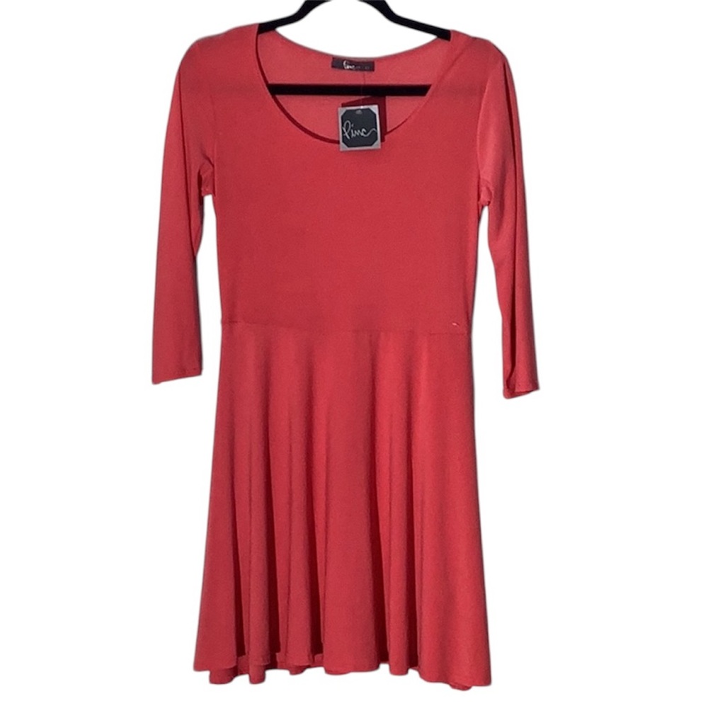 Pinc Long Sleeve Flare Dress